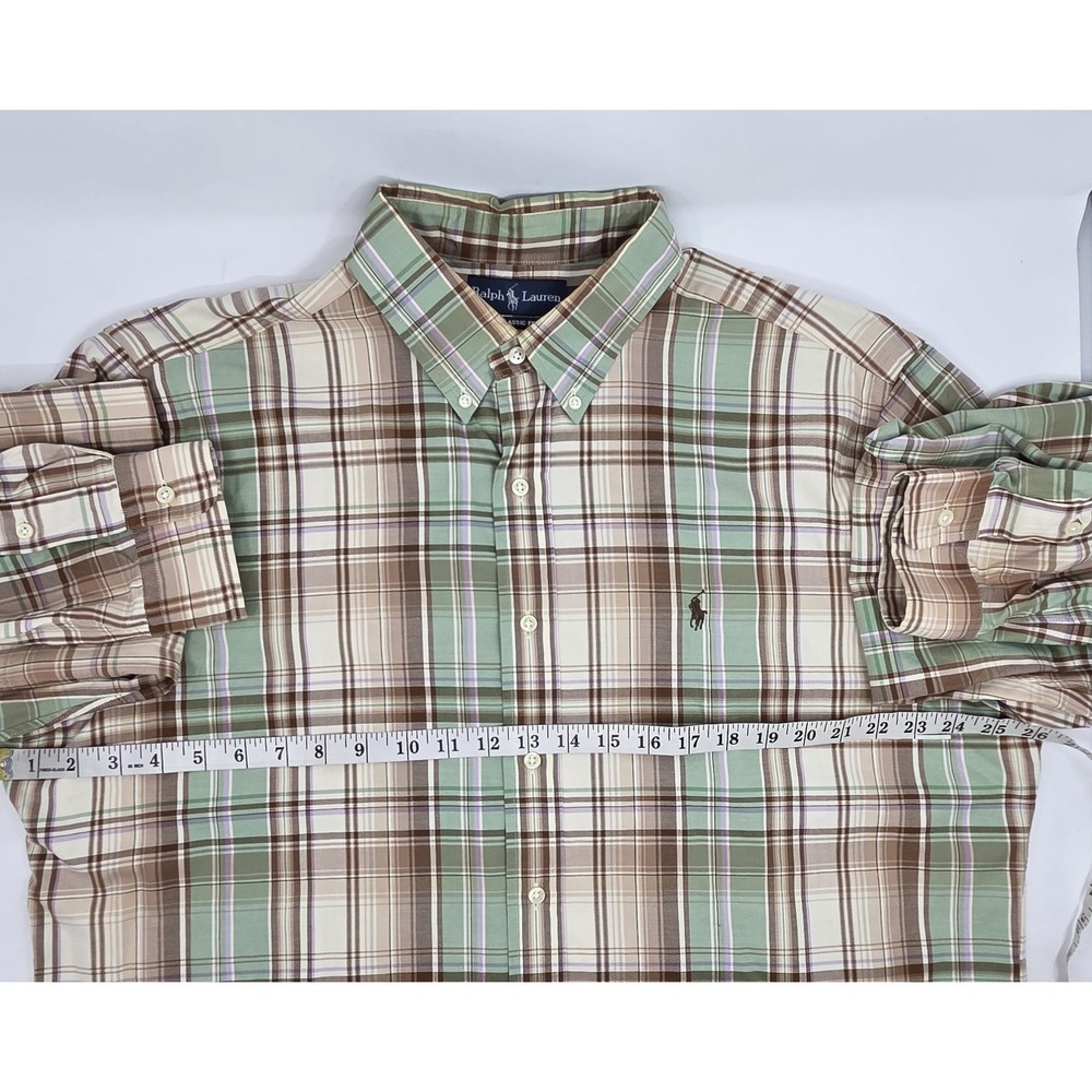 VINTAGE Polo Ralph Lauren Shirt Button Down Men XL Plaid Long Sleeve Classic Fit - Picture 5 of 9